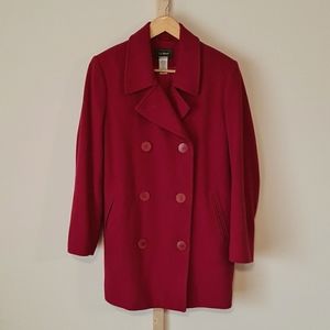 LL Bean Classic Wool Pea Coat Cashmere Size 10